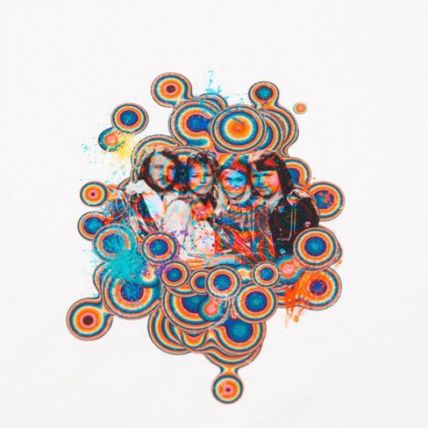 Baumwolljersey Panel mit ABBA Motiv auf Weiß ca. 90 cm